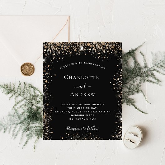 Zwarte goudglitter spargel flyer