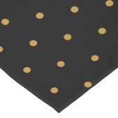Zwarte goudglitter-stippen op jaardag korte tafelloper (Hoek)