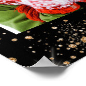 Zwarte goudglitter welkom op feestdag poster (Hoek)