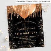 Zwarte goudglitterbegroting op feestdag flyer