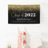 zwarte goudglitterscriptklasse van afstuderen spandoek (Insitu)