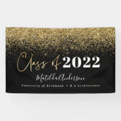 zwarte goudglitterscriptklasse van afstuderen spandoek (Horizontaal)