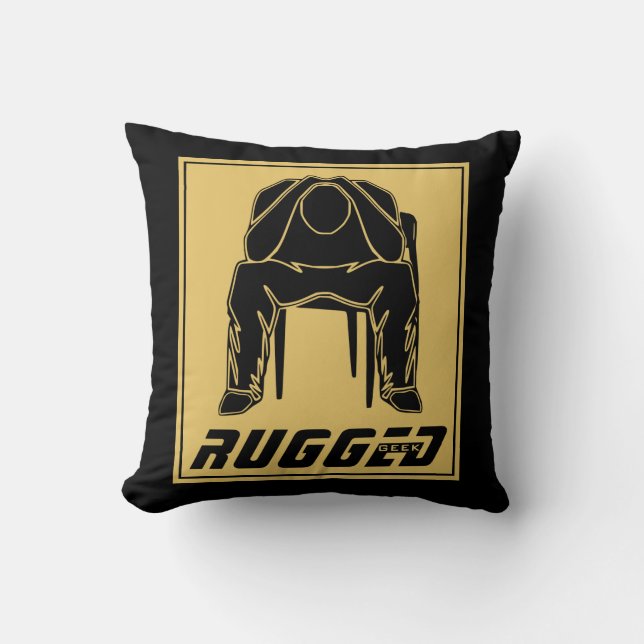 zwarte goudhoudend Man | Man voor denking Kussen (Voorkant)