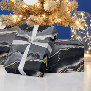 Zwarte goudhoutskool, marmer cadeaupapier