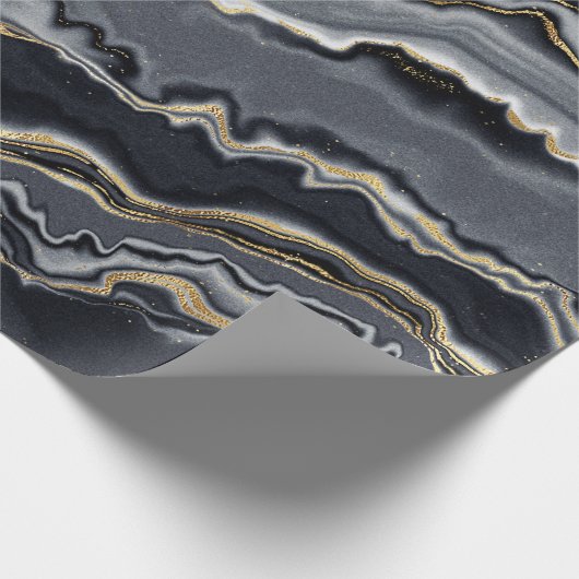 Zwarte goudhoutskool, marmer cadeaupapier (Hoek)