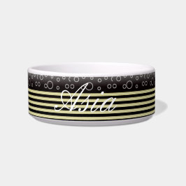 Zwarte goudhulzen en stripes Middelgrote Pet Bowl Voerbakje