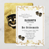 Zwarte goudhumor en tragedie Bridesmaids Luncheon Kaart (Voorkant / Achterkant)