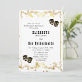 Zwarte goudhumor en tragedie Bridesmaids Luncheon Kaart (Staand voorkant)