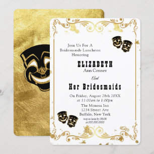 Zwarte goudhumor en tragedie Bridesmaids Luncheon Kaart
