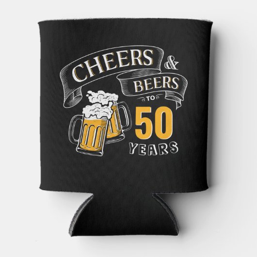 Zwarte goudkaas en bier van elke leeftijd blikjeskoeler (Voorkant)