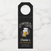 Zwarte goudkaas en bier van elke leeftijd flessenhanger (Voorkant)