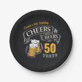 Zwarte goudkaas en bier van elke leeftijd papieren bordje (Voorkant)