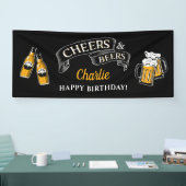 Zwarte goudkaas en bier van elke leeftijd spandoek (Beurs)