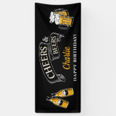 Zwarte goudkaas en bier van elke leeftijd spandoek (Verticaal)