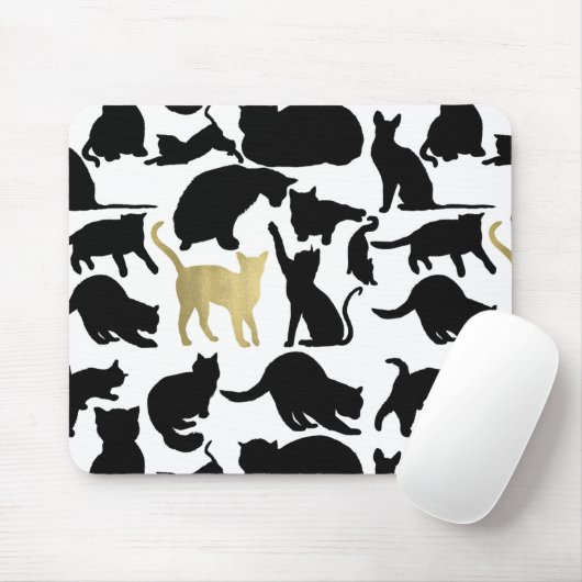 Zwarte goudkatten muismat (Met muis)