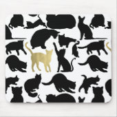 Zwarte goudkatten muismat (Voorkant)