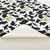 Zwarte goudkatten sherpa deken (3/4)