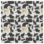 Zwarte goudkatten stof (Swatch)