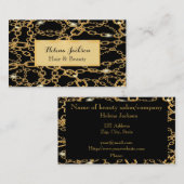 Zwarte goudketens, luxe juwelen klassiek visitekaartje (Voorkant / Achterkant)