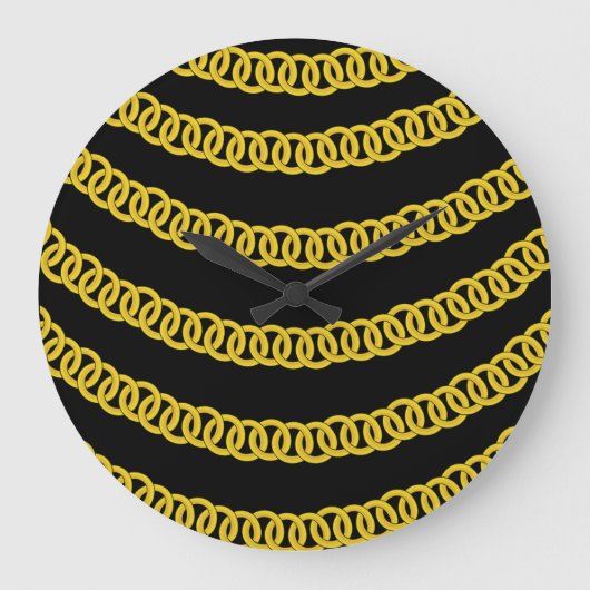 Zwarte goudketting grote klok (Voorkant)