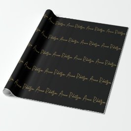 Zwarte goudkleuren professionele trendy kalligrafi cadeaupapier