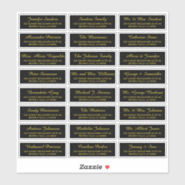 Zwarte goudkleurige elegante etiketten op gastenad sticker