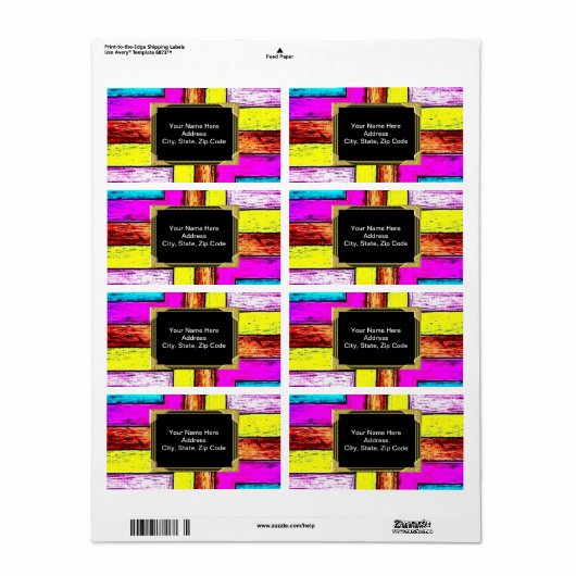 Zwarte goudkleurige monogram labels (Full Sheet)