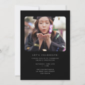 Zwarte Goudkleurige Script Boog Afstudeerfoto Aankondiging (Achterkant)
