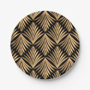  zwarte goudkunst Deco Gatsby Wedding Party Papieren Bordje