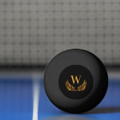 Zwarte goudlaurel monogram pingpongbal (Net)