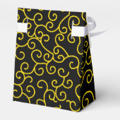 Zwarte goudlegant moderne bruiloft bedankdoosjes (Achterkant)