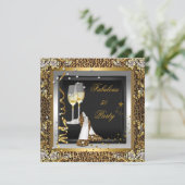 Zwarte goudluipaard op hoge hoogte Champagne Birth Kaart (Staand voorkant)