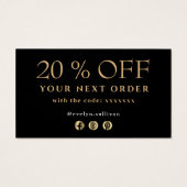 Zwarte goudmakerij dank je creditcard visitekaartje (Achterkant)