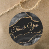 Zwarte goudmakreel bedankt ronde sticker