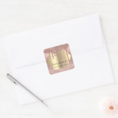 Zwarte goudmakreel met glitter Lashes Cleaner Driv Vierkante Sticker (Envelop)
