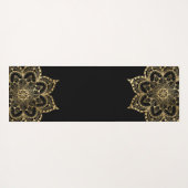 zwarte goudmandala op monogram yogamat (Achterkant (horizontaal))