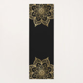 zwarte goudmandala op monogram yogamat (Achterkant)