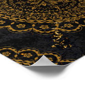 Zwarte goudmandala poster (Hoek)