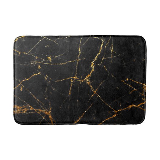 Zwarte goudmarmer badmat (Voorkant)