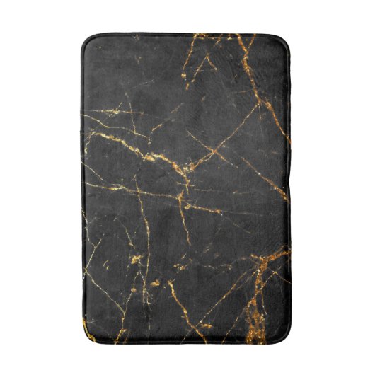 Zwarte goudmarmer badmat (Voorkant Verticaal)