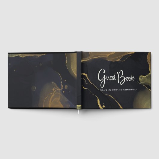zwarte & goudmarmer gastenboek (Volledig)