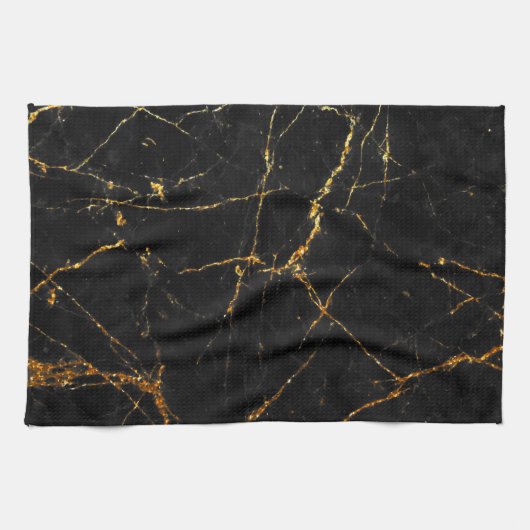 Zwarte goudmarmer theedoek (Horizontaal)