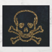 zwarte goudmeeuw en Botten Likeurfles Etiket (Enkel label)