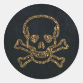  zwarte goudmeeuw en Botten Ronde Sticker (Voorkant)