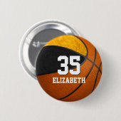 zwarte goudmeisjes basketbalteam jersey ronde button 5,7 cm (Voorkant /achterkant)