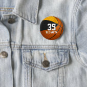 zwarte goudmeisjes basketbalteam jersey ronde button 5,7 cm (In situ)