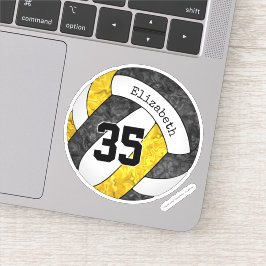 zwarte goudmeisjes volleybal met nummer van de spe sticker