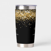 Zwarte goudmonogram geïsoleerde drinkbeker (Links)