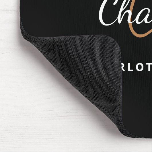 Zwarte goudmonogram, initails, naam minimalistisch muismat (Hoek)