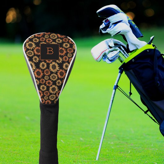 Zwarte goudmonogram initiaal golfheadcover